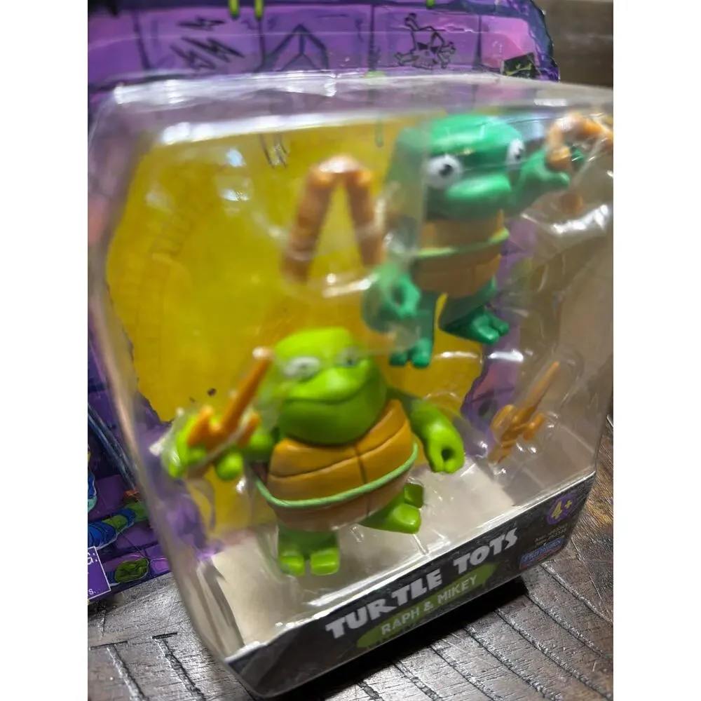 TMNT Mutant Mayhem Turtle Tots Raph & Mikey Action Figure 2-Pack Playmates NEW